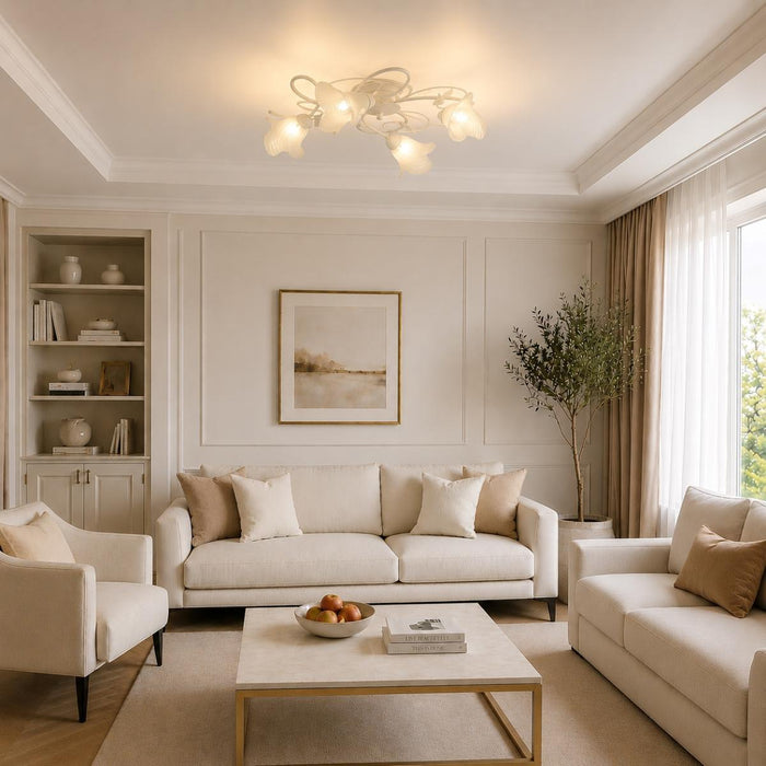 CEILING, CREAM/EFFECT, E14, 4X60W LAURA