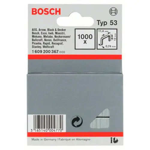 CLAMPS FOR TACKERS 12X11.4 MM BOSCH 1000 PCS - Скоби и пирони за такери<<<Консумативи за
