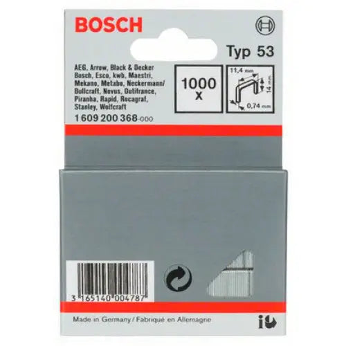 CLAMPS FOR TACKERS 14X11.4 MM BOSCH 1000 PCS - Скоби и пирони за такери<<<Консумативи за