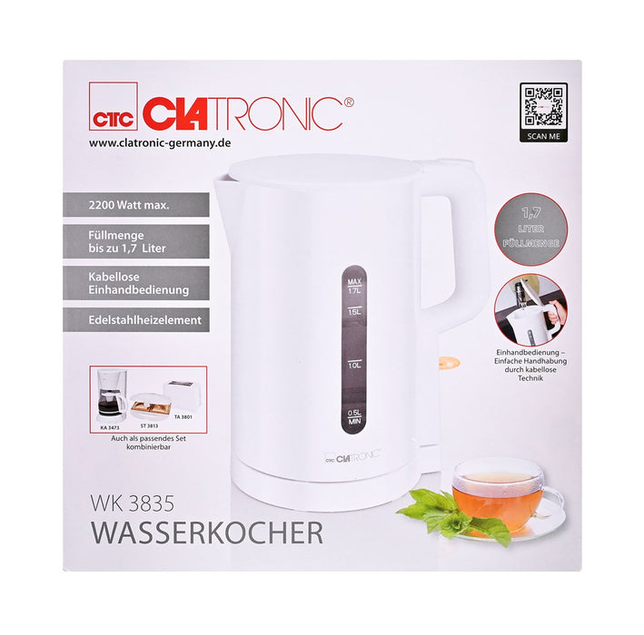 Clatronic WK 3835 electric kettle 1.7 L 2200 W White
