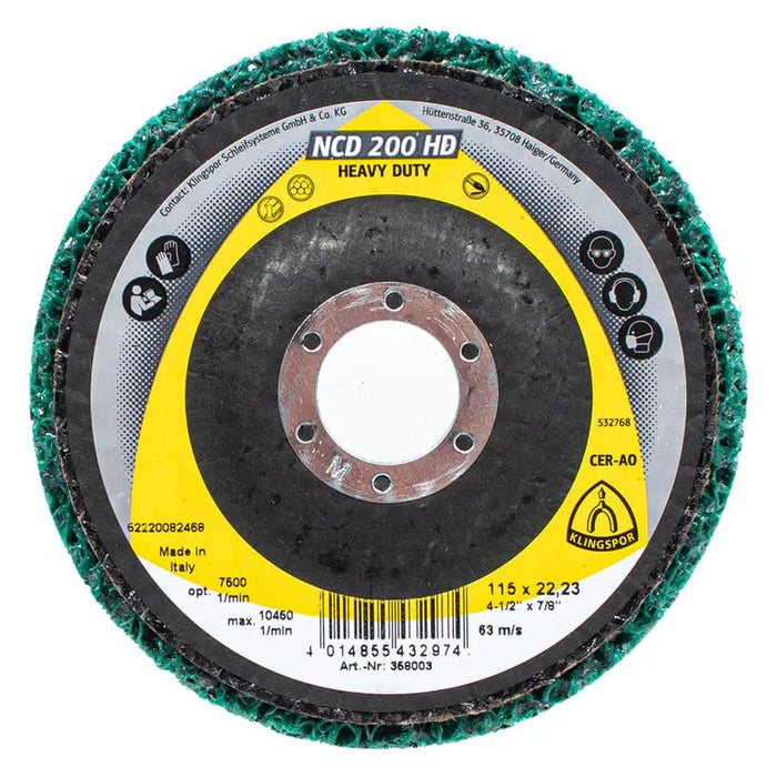 CLEANING DISC 115X22.23 MM KLINGSPOR NCD 200 HEAVY DUTY - Дискове за ъглошлайфи<<<Консумативи за