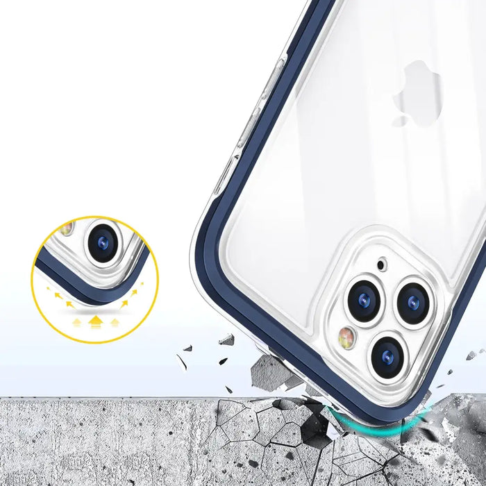 Clear 3in1 case for iPhone 11 Pro blue frame gel cover - Cell phone cases and covers<<<HurtelXML