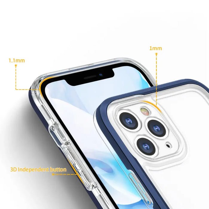 Clear 3in1 case for iPhone 11 Pro blue frame gel cover - Cell phone cases and covers<<<HurtelXML