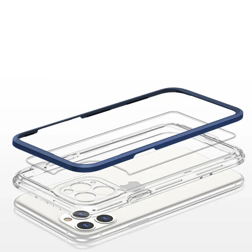 Clear 3in1 case for iPhone 11 Pro blue frame gel cover - Cell phone cases and covers<<<HurtelXML