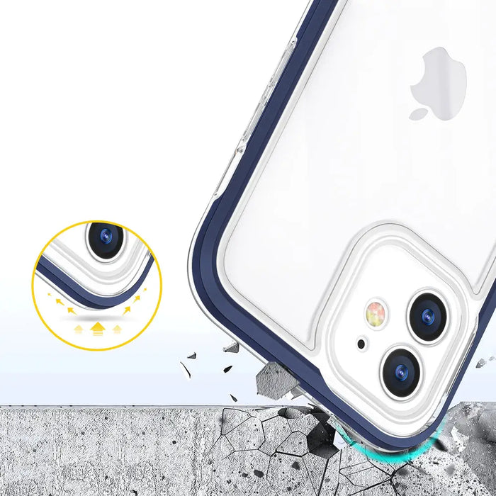 Clear 3in1 case for iPhone 12 blue frame gel cover - Cell phone cases and covers<<<HurtelXML
