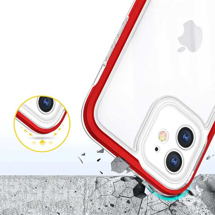 Clear 3in1 case for iPhone 12 frame gel cover red - Cell phone cases and covers<<<HurtelXML
