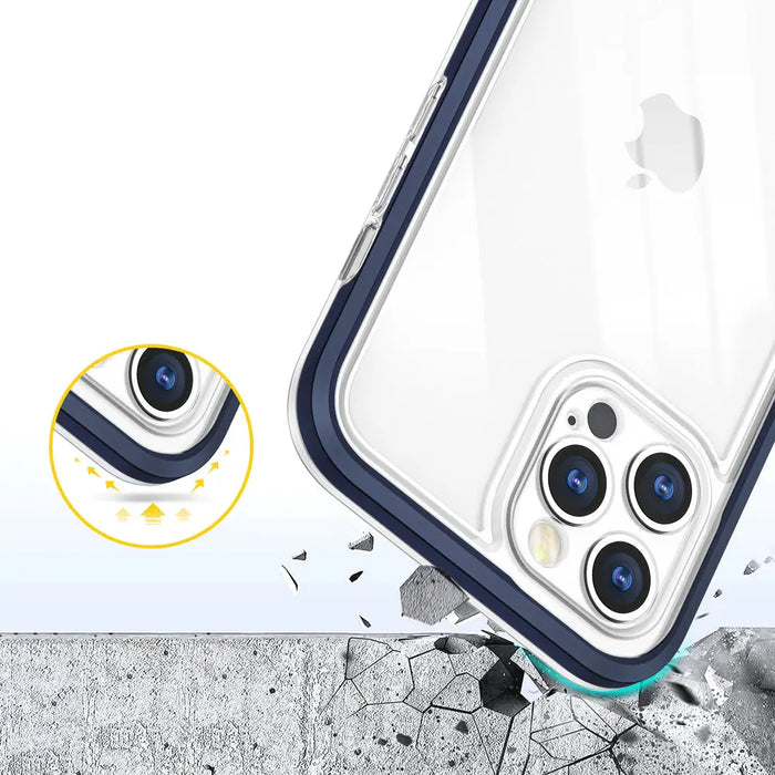 Clear 3in1 case for iPhone 12 Pro Max blue frame gel cover - Cell phone cases and covers<<<HurtelXML