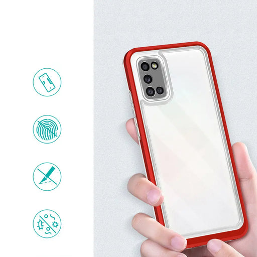Clear 3in1 case for Samsung Galaxy A03s (166) frame gel cover red - Cell phone cases and covers<<<HurtelXML