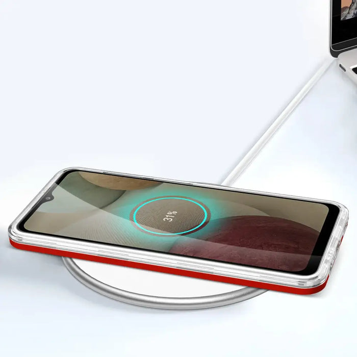 Clear 3in1 Case for Samsung Galaxy A12 5G Frame Gel Cover Red - Cell phone cases and covers<<<HurtelXML
