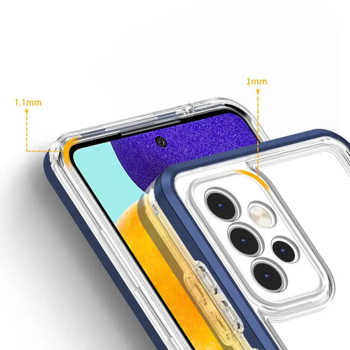 Clear 3in1 Case for Samsung Galaxy A33 5G Frame Gel Cover Blue - Cell phone cases and covers<<<HurtelXML