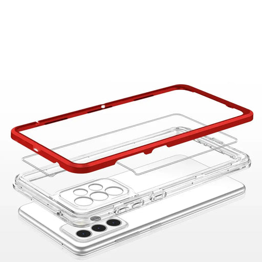 Clear 3in1 Case for Samsung Galaxy A33 5G Frame Gel Cover Red - Cell phone cases and covers<<<HurtelXML