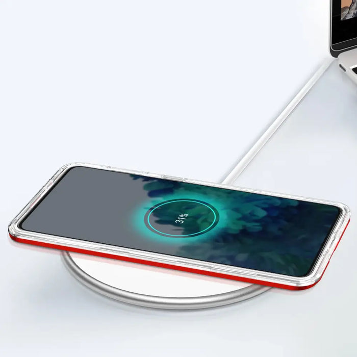 Clear 3in1 Case for Samsung Galaxy S21 5G Frame Gel Cover Red - Cell phone cases and covers<<<HurtelXML