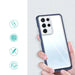 Clear 3in1 Case for Samsung Galaxy S21 Ultra 5G Frame Gel Cover Blue - Cell phone cases and covers<<<HurtelXML