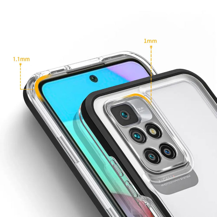 Clear 3in1 Case for Xiaomi Redmi 10 Frame Gel Cover Black - Cell phone cases and covers<<<HurtelXML