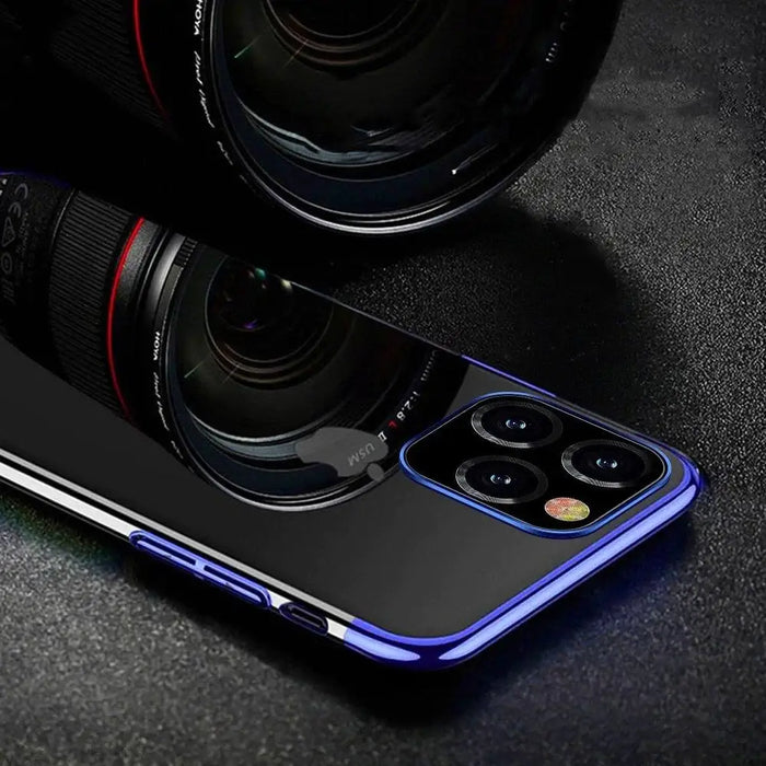 Clear Color Case Gel TPU Electroplating frame Cover for Samsung Galaxy A52s 5G / A52 5G / A52 4G black - Cell phone