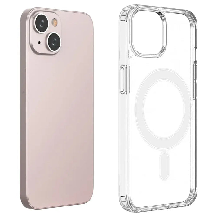 Clear Magnetic Case with MagSafe for iPhone 14 with a silver ring - transparent - Cell phone cases