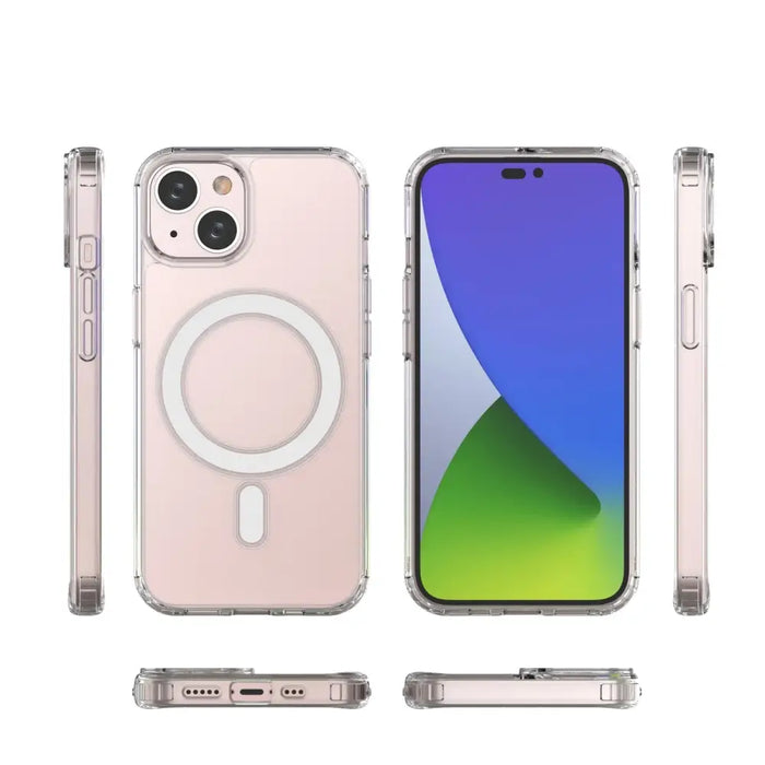 Clear Magnetic Case with MagSafe for iPhone 14 with a silver ring - transparent - Cell phone cases