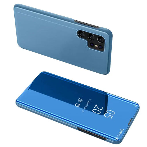 Clear View Case cover for Samsung Galaxy S23 Ultra cover with a flap blue - Cell phone cases and covers<<<HurtelXML