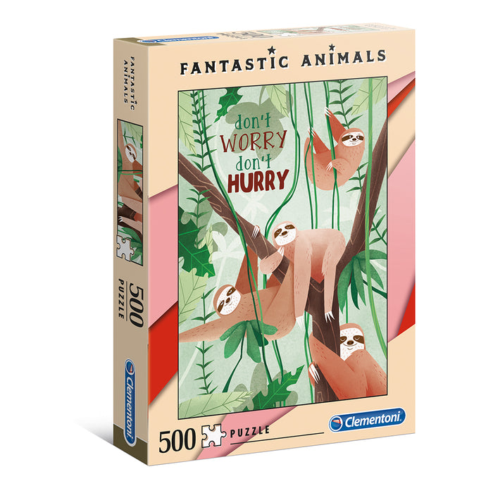 CLEMENTONI Puzzle 500h FANTASTIC ANIMALS SLOTHS