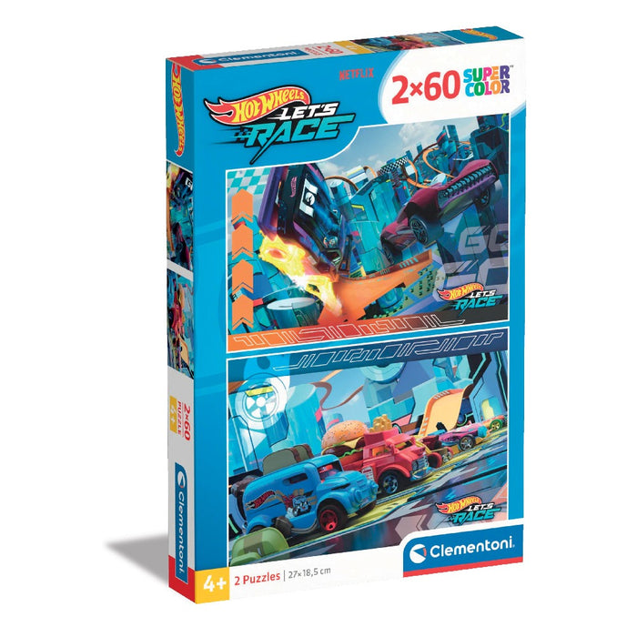 Clementoni children's puzzle of 2 x 60 pieces - Hot Wheels