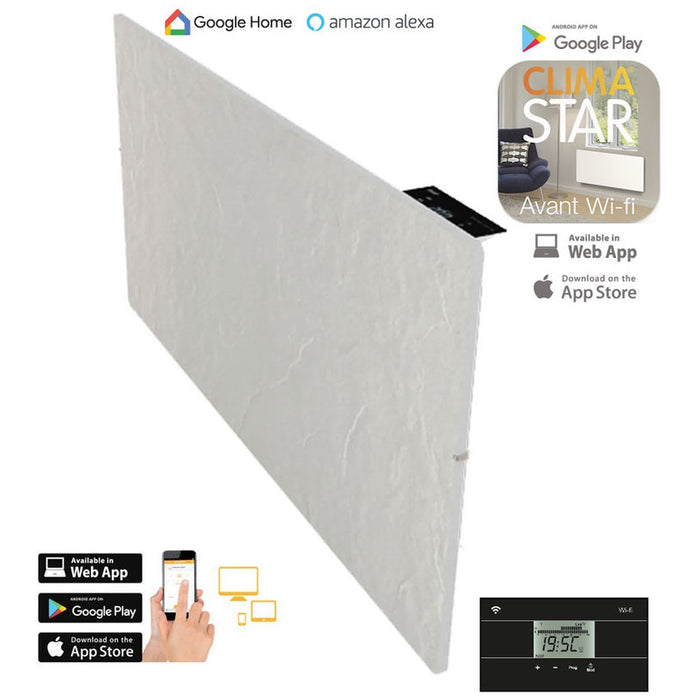 Convector CLIMASTAR STAR Wi-Fi 2000 WHITE HEATED AREA UP TO 25.00 m², WHITE RELIEF, WI-FI