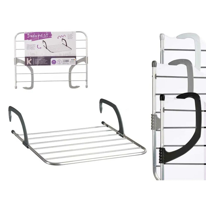 Clothes Line Kipit White Silver Light grey Dark grey Aluminium Plastic 63 x 3 x 50 cm 62,5 x 50 x 16,5 cm 62,5 x 3 x 50