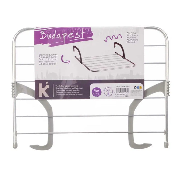 Clothes Line Kipit White Silver Light grey Dark grey Aluminium Plastic 63 x 3 x 50 cm 62,5 x 50 x 16,5 cm 62,5 x 3 x 50