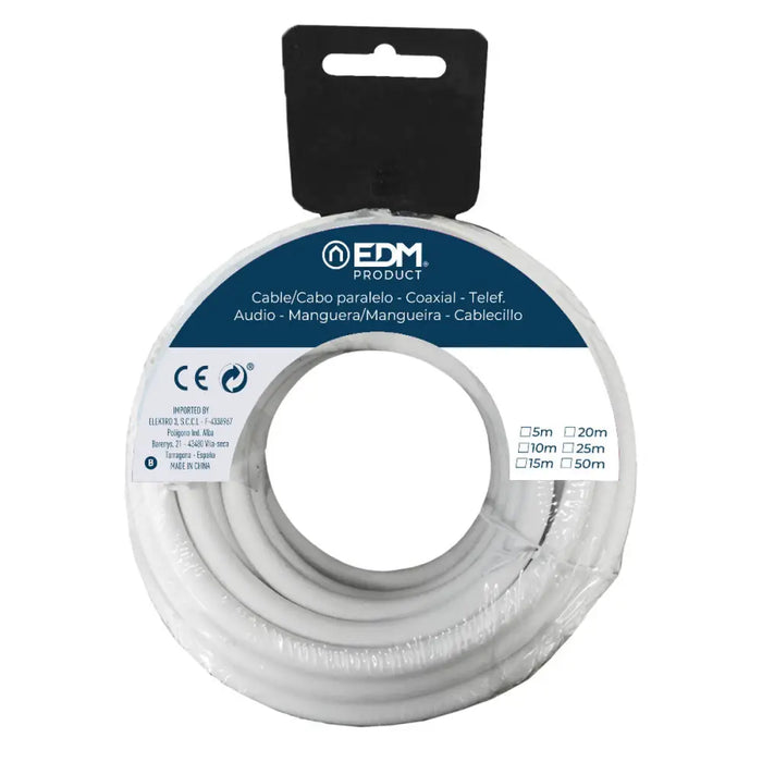 Coaxial TV Antenna Cable EDM 28098 White 20 m 3 x 1,5 mm - Електроника Телевизори<<<Компютри|