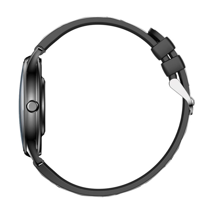 COLMI L28 Smart Watch (black silicone + black leather strap)