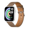 COLMI C28 Smartwatch – Silver + Brown Leather Strap