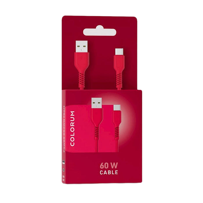 CABLE COLORUM USB-A TO USB-C 1.8M RED