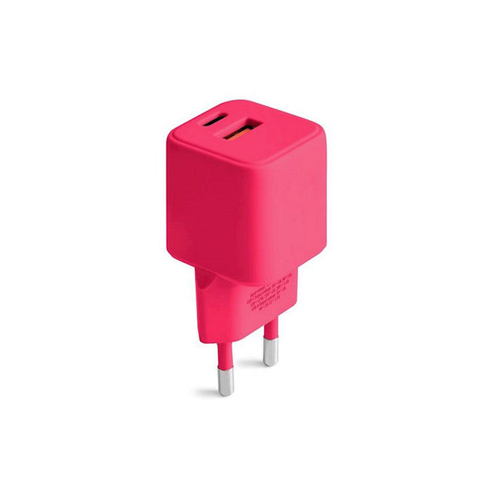 CHARGER 220V COLORUM USB-A/C 30W GAN RED USB A - 18 W, USB-C 30 W