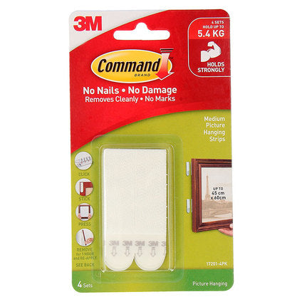 FASTENING TAPES FOR PICTURES WHITE DUAL LOCK 4 PCS. UP TO 5.4 KG COMMAND 17201