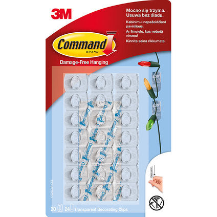 TRANSPARENT MINI HANGERS 20 PCS + 24 TAPES COMMAND 17026