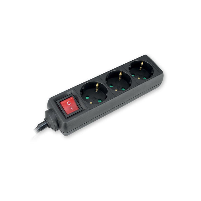Commel power strip 3 sockets 3m button black C232-325