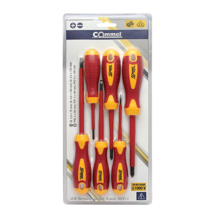 SET OF 6 SCREWDRIVERS VDE 1000V COMMEL