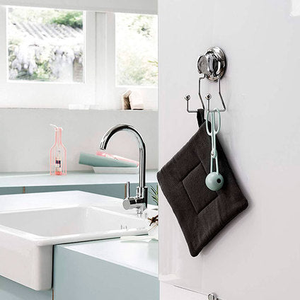 DOUBLE HOOK WITH VACUUM BESTLOCK KITCHEN CHROME COMPACTOR