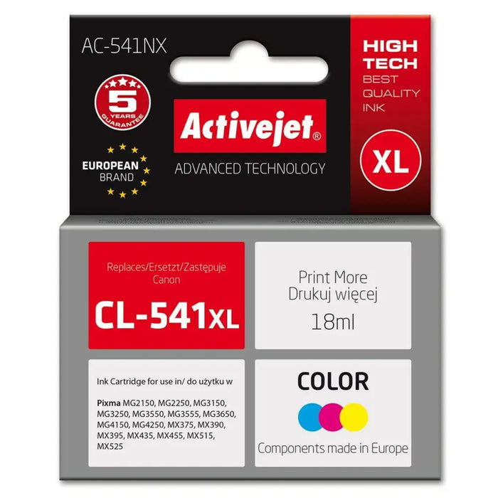 Compatible Ink Cartridge Activejet AC-541NX Yellow - Оригинални Касети с Мастило<<<Електроника Периферни и резервни