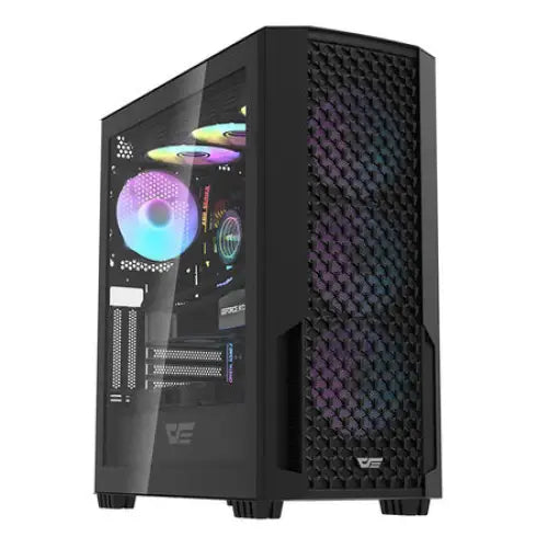 Computer case Darkflash DF2100 + 4 ARGB fans (black) - With fan<<<PC Cases<<<Gaming<<<InnproXML