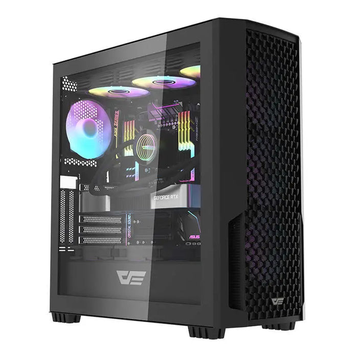 Computer case Darkflash DF2100 + 4 ARGB fans (black) - With fan<<<PC Cases<<<Gaming<<<InnproXML