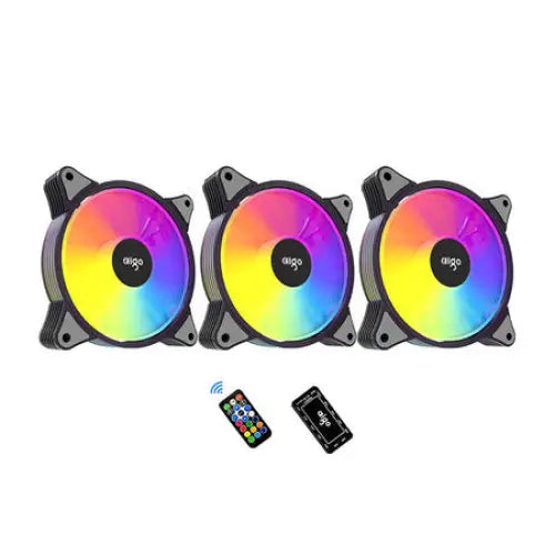 Computer Fan set 3in1 Aigo AR12 ARGB 120x120 (black) - Fans<<<Computer cooling<<<Gaming<<<InnproXML