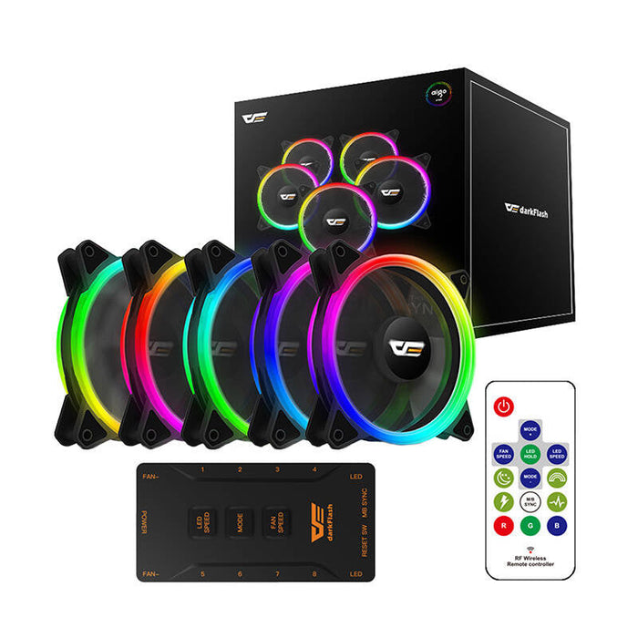Computer Fan Set ARGB Darkflash DR12 Pro 5in1 120x120 (black) - Fans<<<Computer cooling<<<Gaming<<<InnproXML