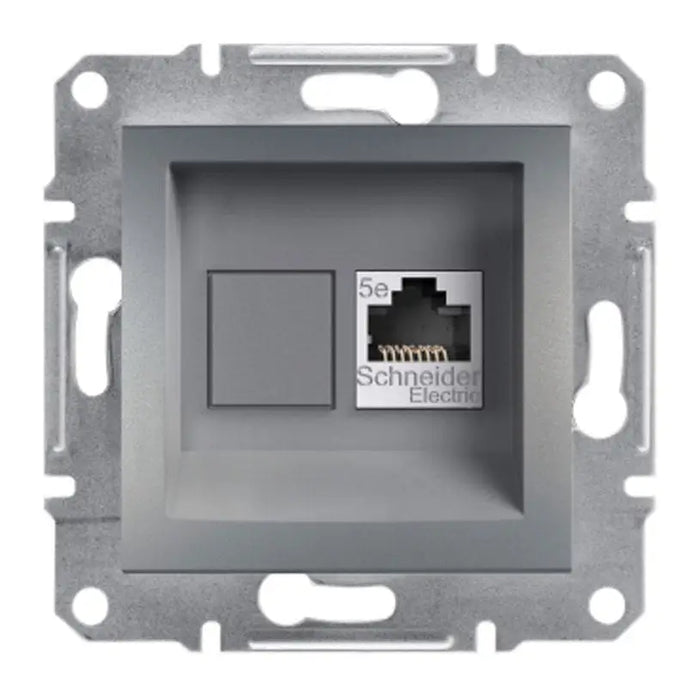 COMPUTER SOCKET RJ45 CAT 5E UTP STEEL SCHNEIDER ASFORA - Ключове и контакти<<<Електроматериали<<<Praktiker&&&Ключове и