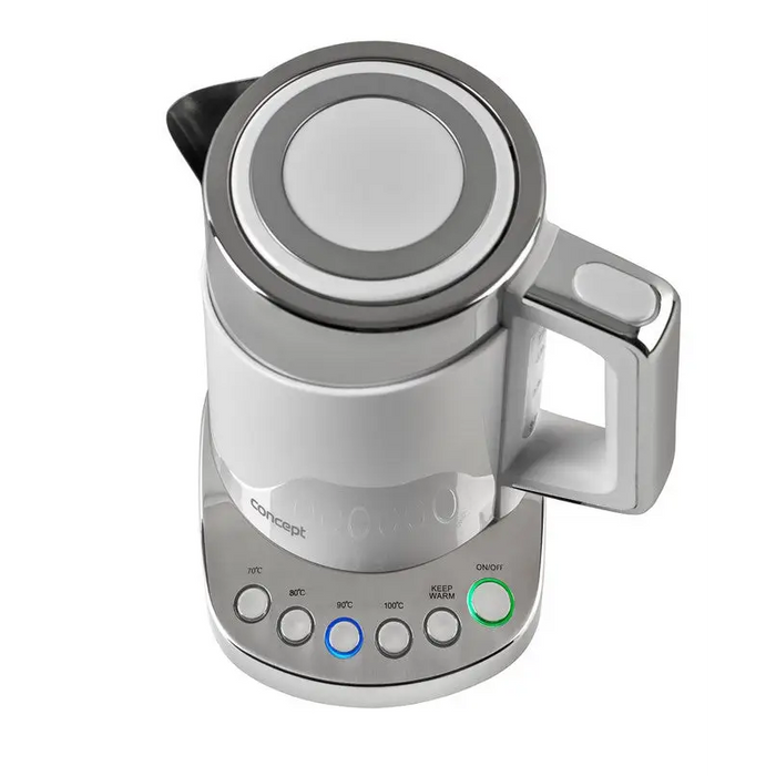 Concept RK3170 electric kettle 1.7 L 2200 W Stainless steel White - Electric kettlesAGD-CZE<<<Home Appliance