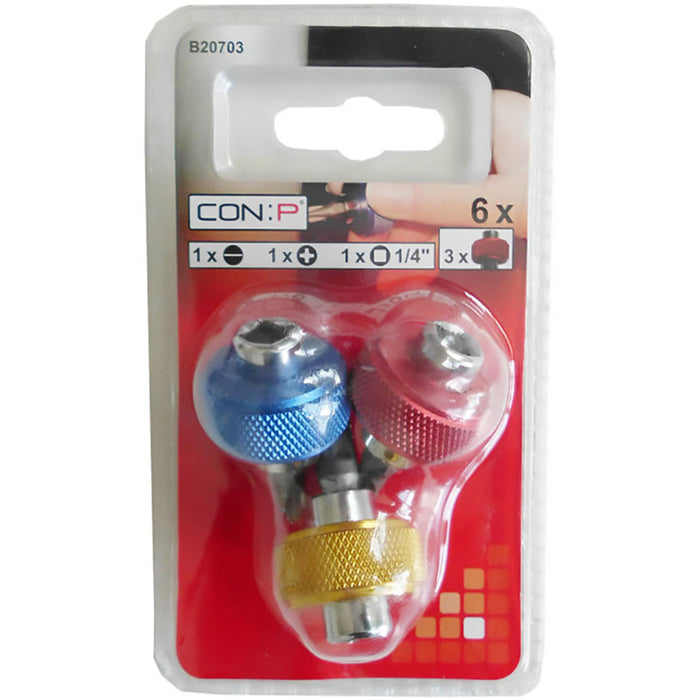 SET OF 3 MINI HOLDERS, 2 BITS AND 1/4" ADAPTER CON:P