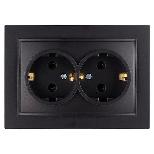 CONTACT DOUBLE BLACK MATTE NILSON ALEGRA - Ключове и контакти<<<Електроматериали<<<Praktiker&&&Ключове и