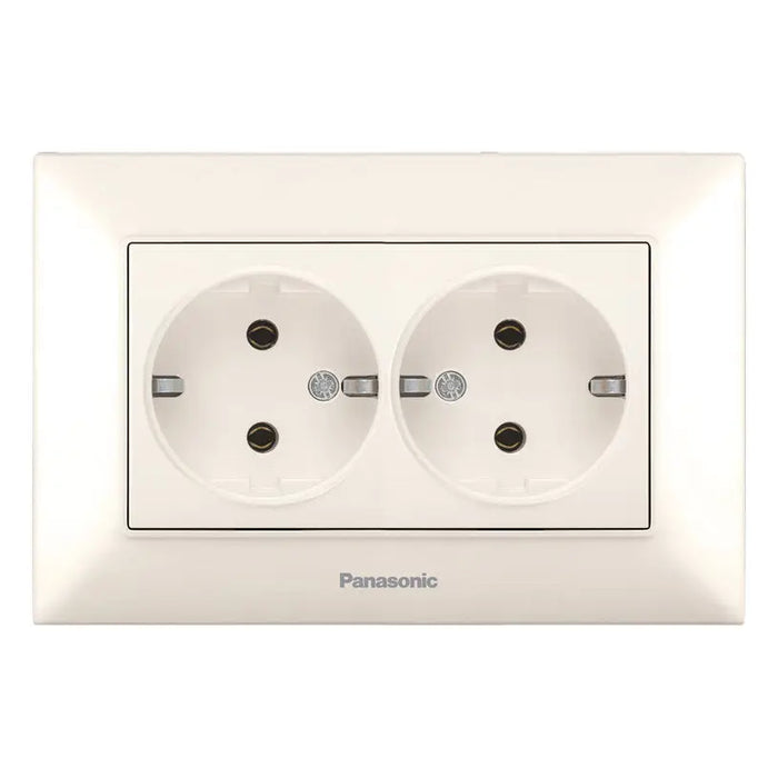 CONTACT DOUBLE CREAM PANASONIC Arkedia Slim - Ключове и контакти<<<Електроматериали<<<Praktiker&&&Ключове и