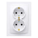 CONTACT DOUBLE WHITE NILSON - Ключове и контакти<<<Електроматериали<<<Строителни материали<<<Praktiker