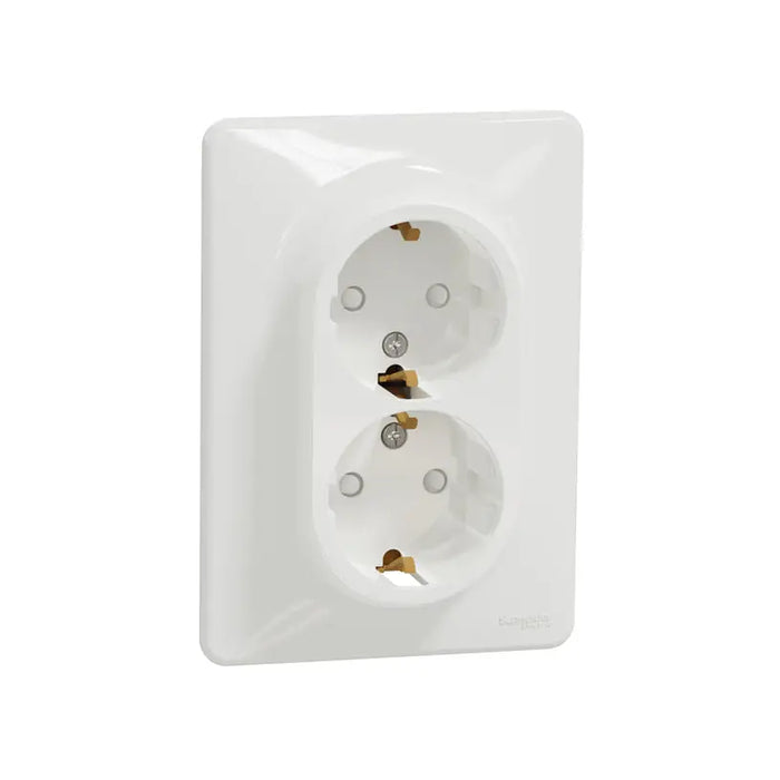 CONTACT DOUBLE WHITE SCHNEIDER SEDNA (SDD311221) - Ключове и контакти<<<Електроматериали<<<Praktiker&&&Ключове и