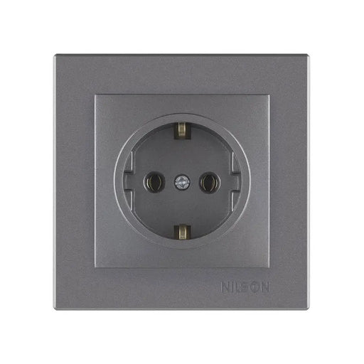 CONTACT SINGLE ANTHRACITE NILSON ALEGRA - Ключове и контакти<<<Електроматериали<<<Praktiker&&&Ключове и